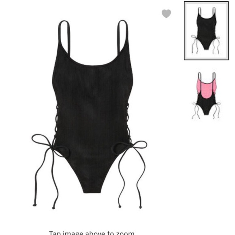 VS Black Ribbed One piece swimsuit